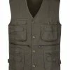 Allegra K Men's Outdoor Safari Waistcoat Sleeveless Multi Pockets Button Gilet Cargo Vest