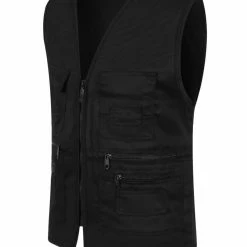 Allegra K Men's Casual Cargo Vest Lightweight Outdoor Safari Travel Fishing Vests With Multi-pockets