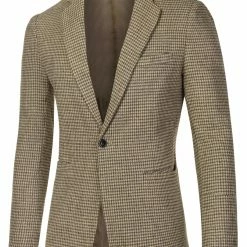 Allegra K Men's Casual Plaid Sports Coat Notched Lapel One Button Houndstooth Blazer