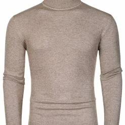 Allegra K Men's Casual Turtleneck Sweaters Slim Fit Long Sleeve Turtle Neck Knit Pullover Top