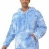 Allegra K Men's Tie Dye Hoodie Drawstring Printed Pullover Sherpa Fleece Sweatshirt 1 Allegra K Men's Tie Dye Hoodie Drawstring Printed Pullover Sherpa Fleece Sweatshirt