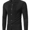 Allegra K Men's Slim Fit Long Sleeves Button Down Party Prom Dress Shirts