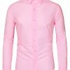 Allegra K Men's Dress Shirt Regular Fit Long Sleeves Button Down Prom Solid Shirt Tops