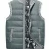 Allegra K Men's Winter Puffer Vest Quilted Zipper Sleeveless Plush Lined Jacket Outdoor