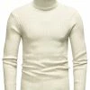 Allegra K Men's Turtleneck Sweaters Winter Ribbed Cable Knit Pullover Sweater