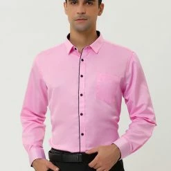 Allegra K Men's Dress Shirt Classic Slim Fit Long Sleeve Button Down Business Shirt