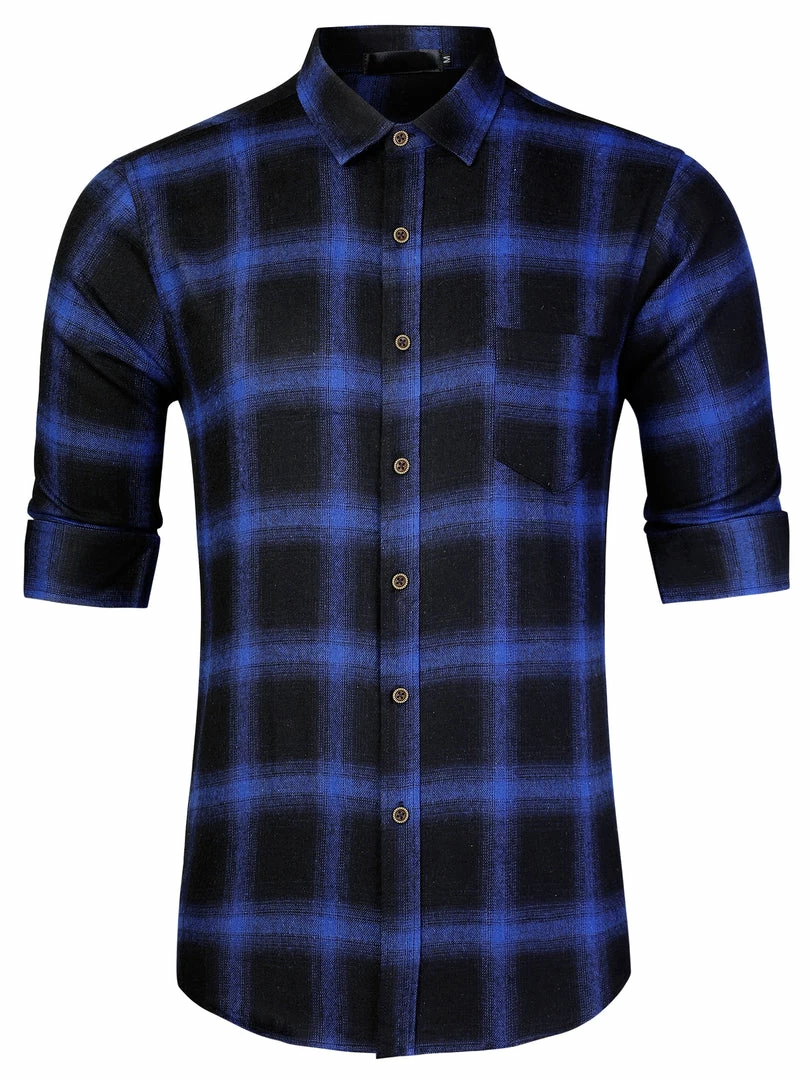 Allegra K Men's Casual Long Sleeve Button Down Plaid Checked Dress Shirts 3 Allegra K Men's Casual Long Sleeve Button Down Plaid Checked Dress Shirts