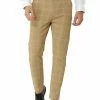 Allegra K Men's Dress Plaid Slim Fit Flat Front Business Pencil Pants With Pockets