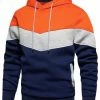Allegra K Men's Novelty Color Block Hoodies Casual Plush Lined Pullover Sweatshirt With Pocket 1 Allegra K Men's Novelty Color Block Hoodies Casual Plush Lined Pullover Sweatshirt With Pocket