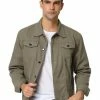 Allegra K Men's Casual Denim Jacket Slim Fit Western Trucker Jean Coat