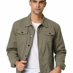 Allegra K Men's Casual Denim Jacket Slim Fit Western Trucker Jean Coat