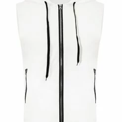 Allegra K Men's Slim Fit Sleeveless Hoodie Vest Lightweight Zip Up Hoodies