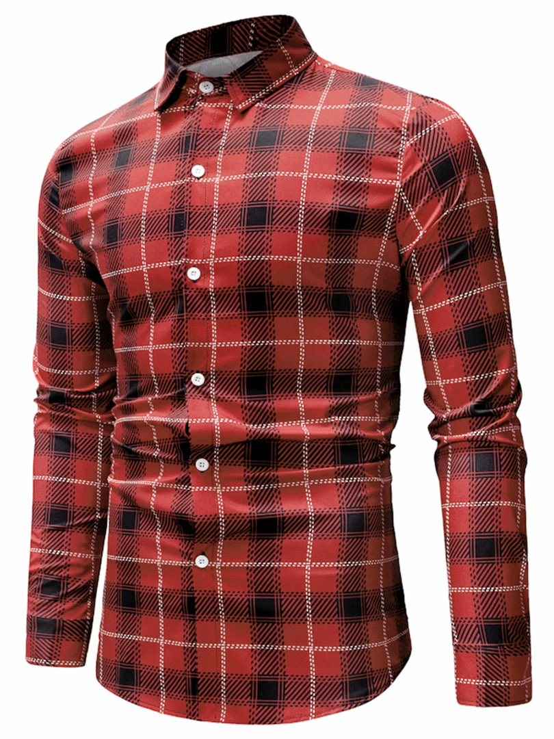Allegra K Men's Casual Long Sleeve Regular Fit Button Down Checked Plaid Shirts 3 Allegra K Men's Casual Long Sleeve Regular Fit Button Down Checked Plaid Shirts