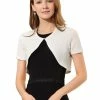 Allegra K Women's Cropped Cardigan Open Front Knitted Button Bolero Shrug