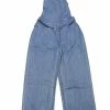 Allegra K Women 's Denim Overall Jeans Elastic Waist Jumpsuits