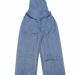 Allegra K Women 's Denim Overall Jeans Elastic Waist Jumpsuits