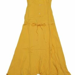 Allegra K Women's Sleeveless Button Front Drawstring Dress