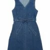 Allegra K Women's Summer Casual Sleeveless Minidress V Neck Belted Denim Dress With Pockets 1 Allegra K Women's Summer Casual Sleeveless Minidress V Neck Belted Denim Dress With Pockets