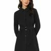 Allegra K Women's Belted Roll Up Sleeve Button Up Collared Shirt Dress
