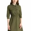 Allegra K Women's Safari Dresses Contrast Stitch Half Placket 3/4 Sleeves Shirt Dress 2 Allegra K Women's Safari Dresses Contrast Stitch Half Placket 3/4 Sleeves Shirt Dress