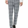 Allegra K Men's Dress Plaid Pants Formal Slim Fit Printed Business Checked Trousers