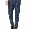 Allegra K Men's Plaid Dress Slim Fit Checked Business Pants With Pockets