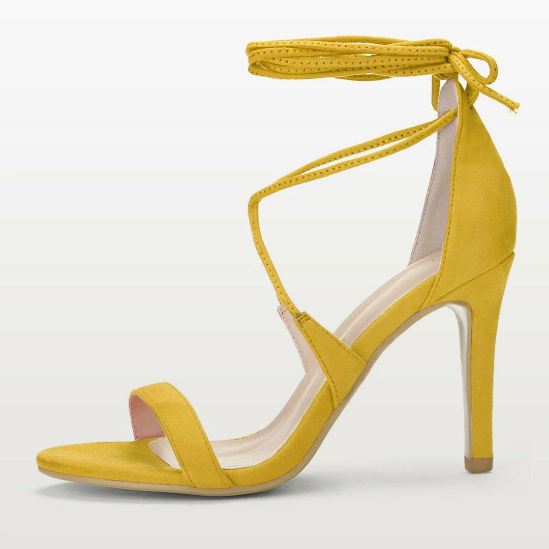 Allegra K Women Open Toe Stiletto High Heel Lace-Up Sandals Shoes 13 Allegra K Women Open Toe Stiletto High Heel Lace-Up Sandals Shoes